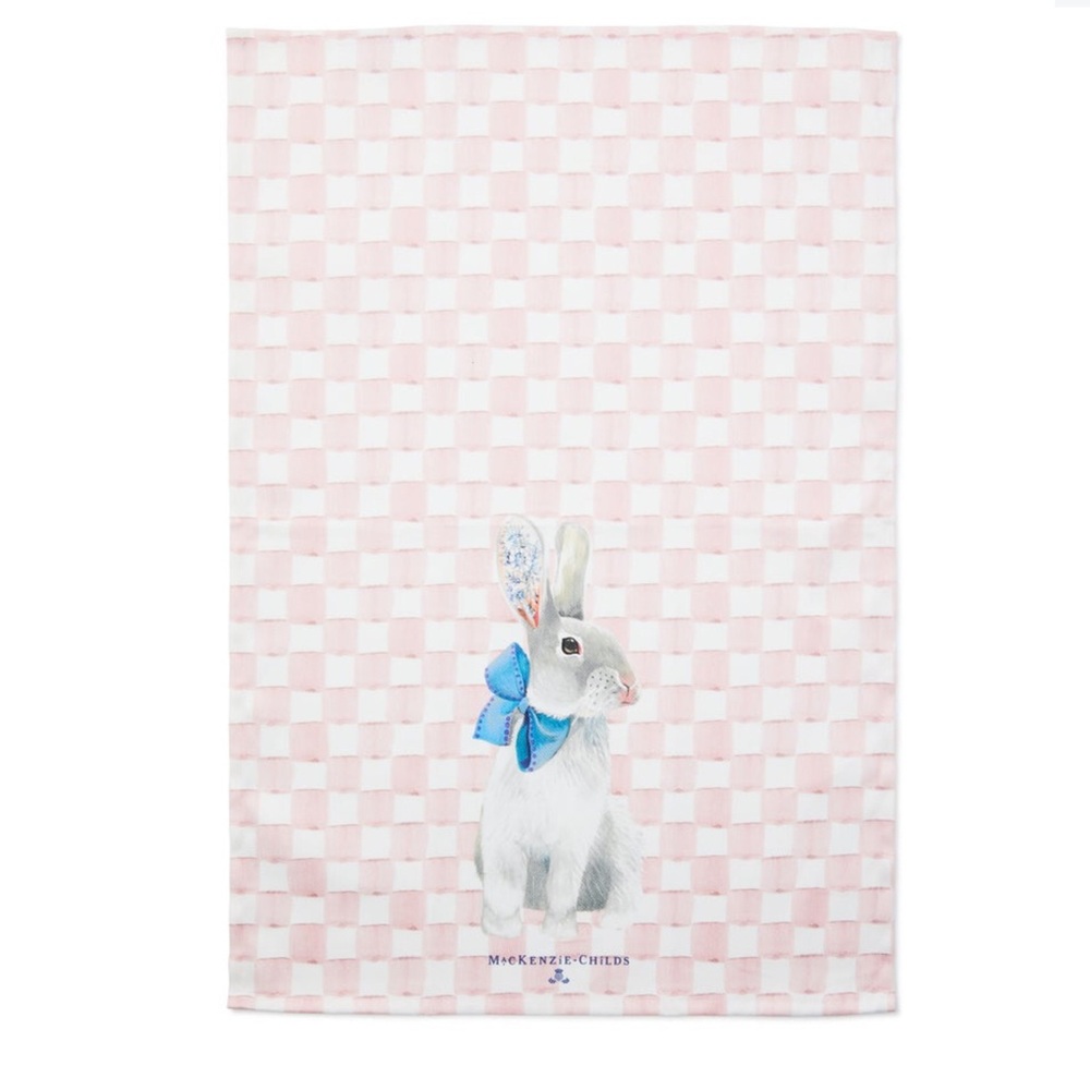 Mackenzie Childs Tattoo Bunny Dish Towel